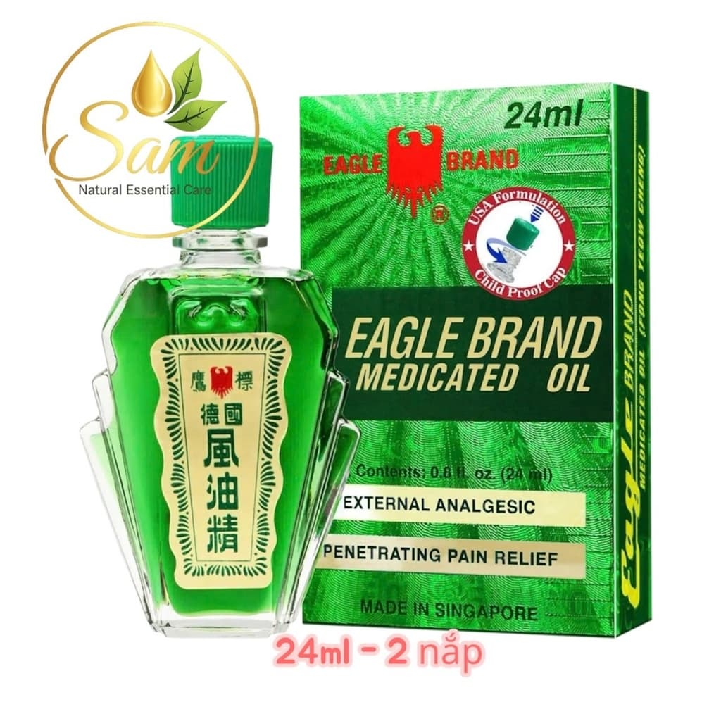 Dầu Thảo Mộc Xanh Con Ó Bạc Hà (Hàng Mỹ 2 nắp)