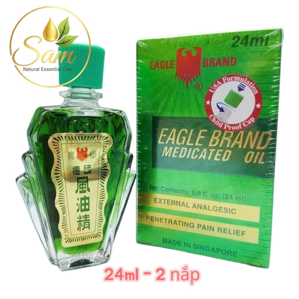 Dầu Thảo Mộc Xanh Con Ó Bạc Hà (Hàng Mỹ 2 nắp) 4