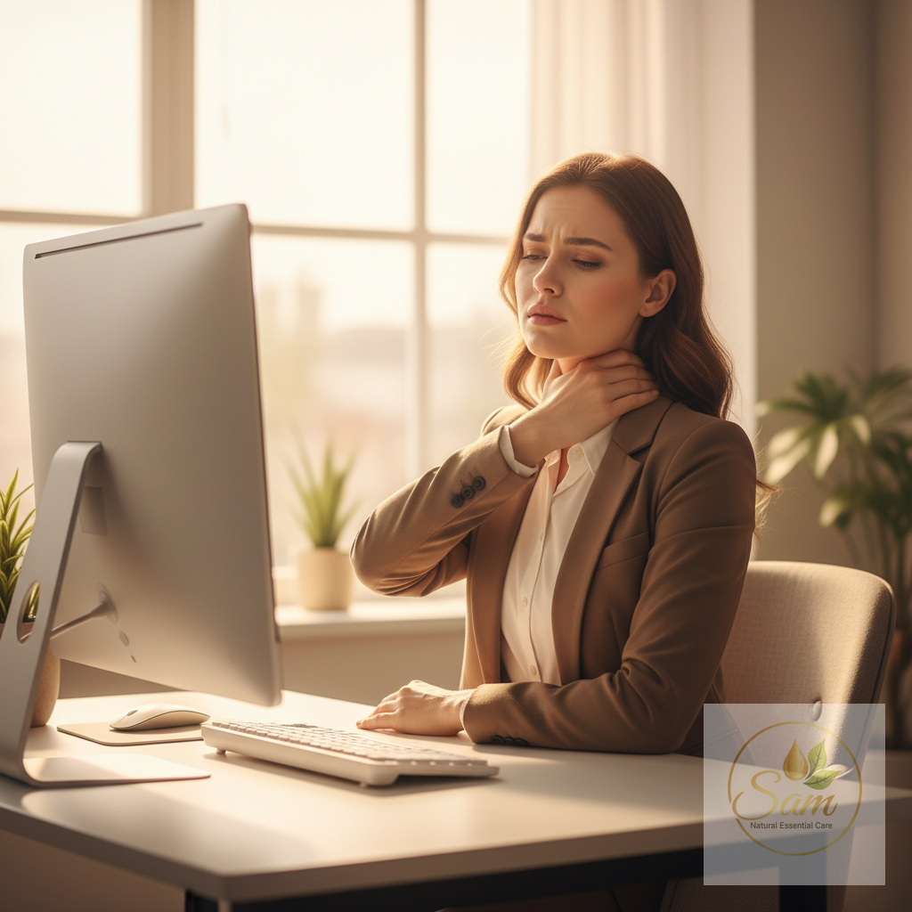 Đau vai gáy do ngồi làm việc máy tính