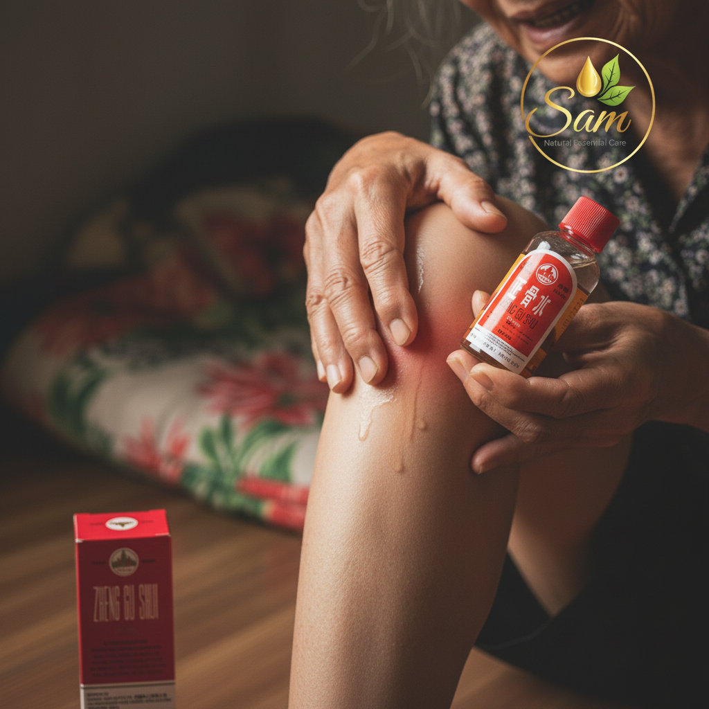 Thoa Zheng Gu Shui lên khớp gối