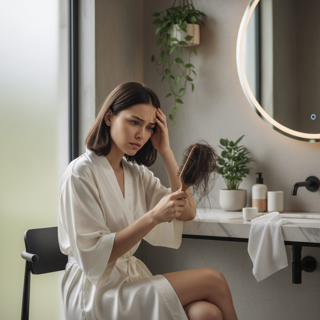 Tóc rụng nhiều khi chải đầu