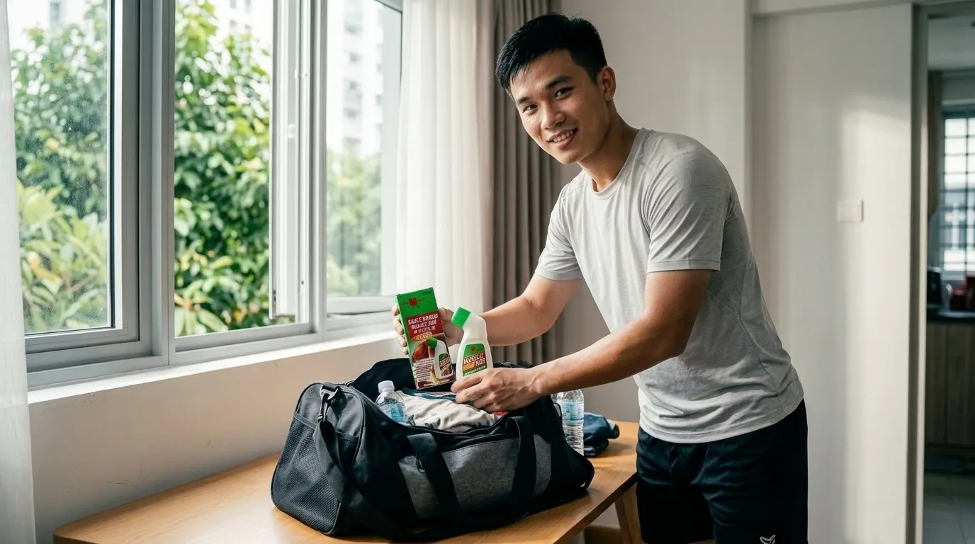 Chuẩn bị Eagle Muscle Rub trong túi đồ