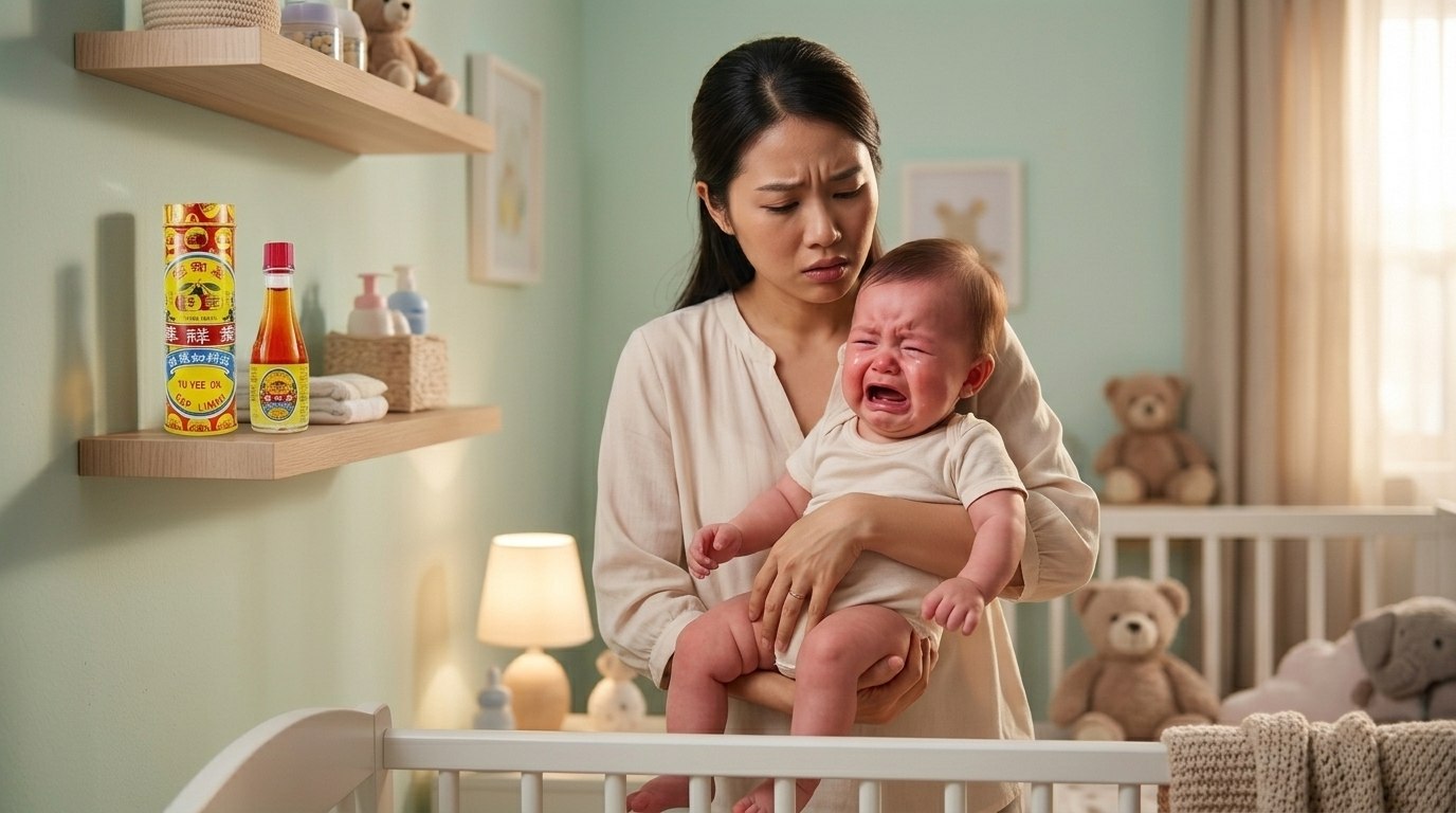 Mẹ lo lắng khi bé khóc không ngừng