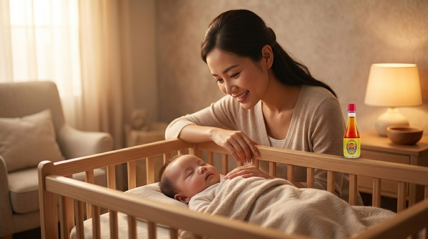 Bé ngủ ngon sau khi được massage