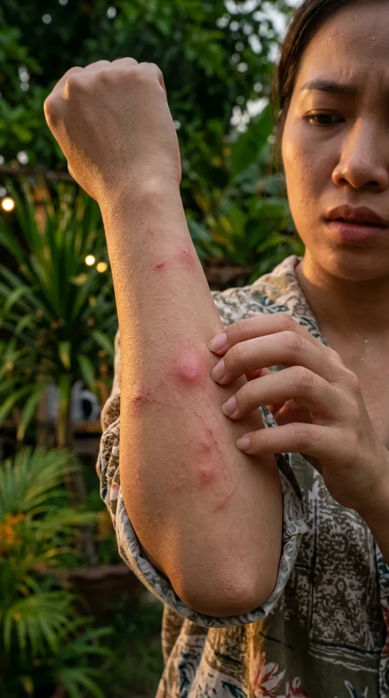 Vết muỗi đốt sưng đỏ trên tay