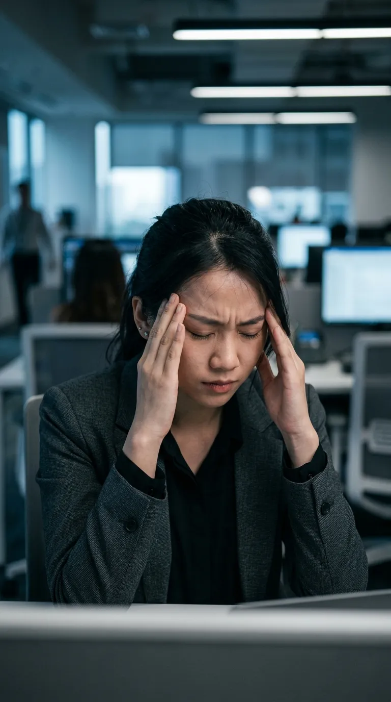 Đau đầu sau nhiều giờ làm việc