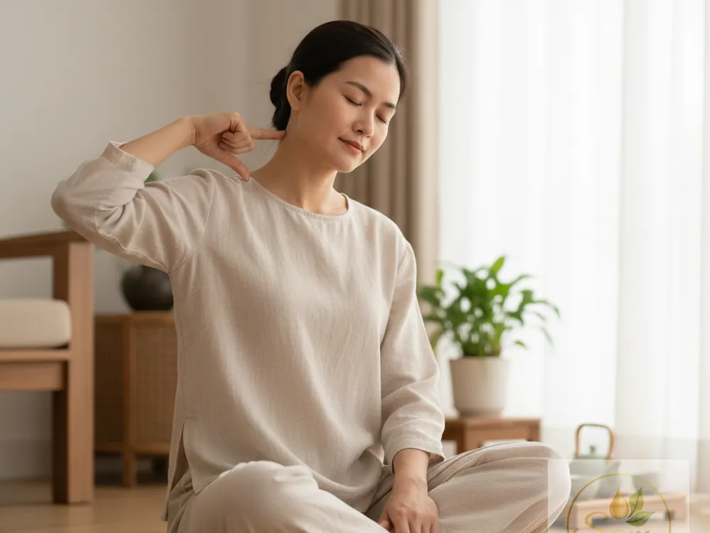 Minh hoạ vị trí điểm phong trì sau gáy và kiên tỉnh trên vai