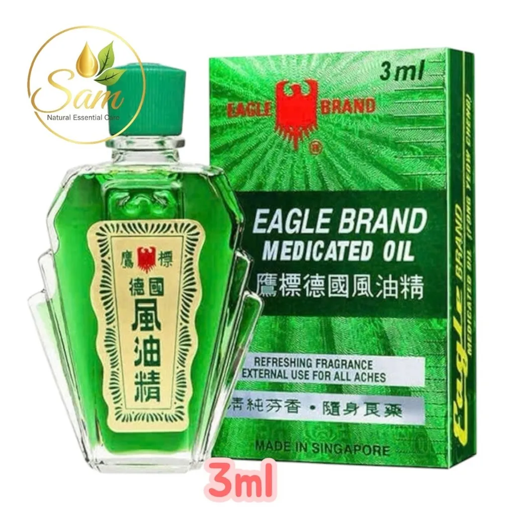 Chai Dầu Thảo Mộc Xanh Con Ó Bạc Hà — thành phần chính là menthol và tinh dầu bạc hà