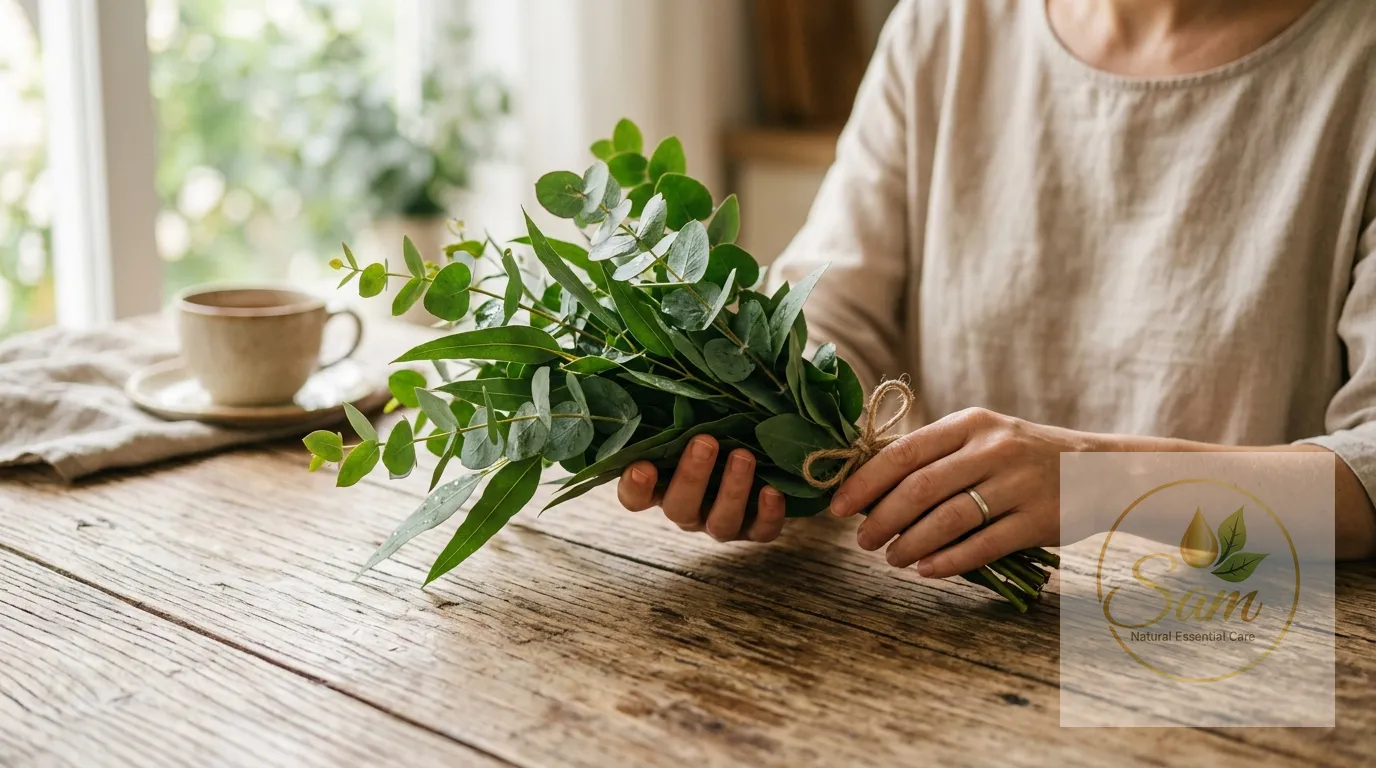 Lá khuynh diệp tươi vừa thu hái
