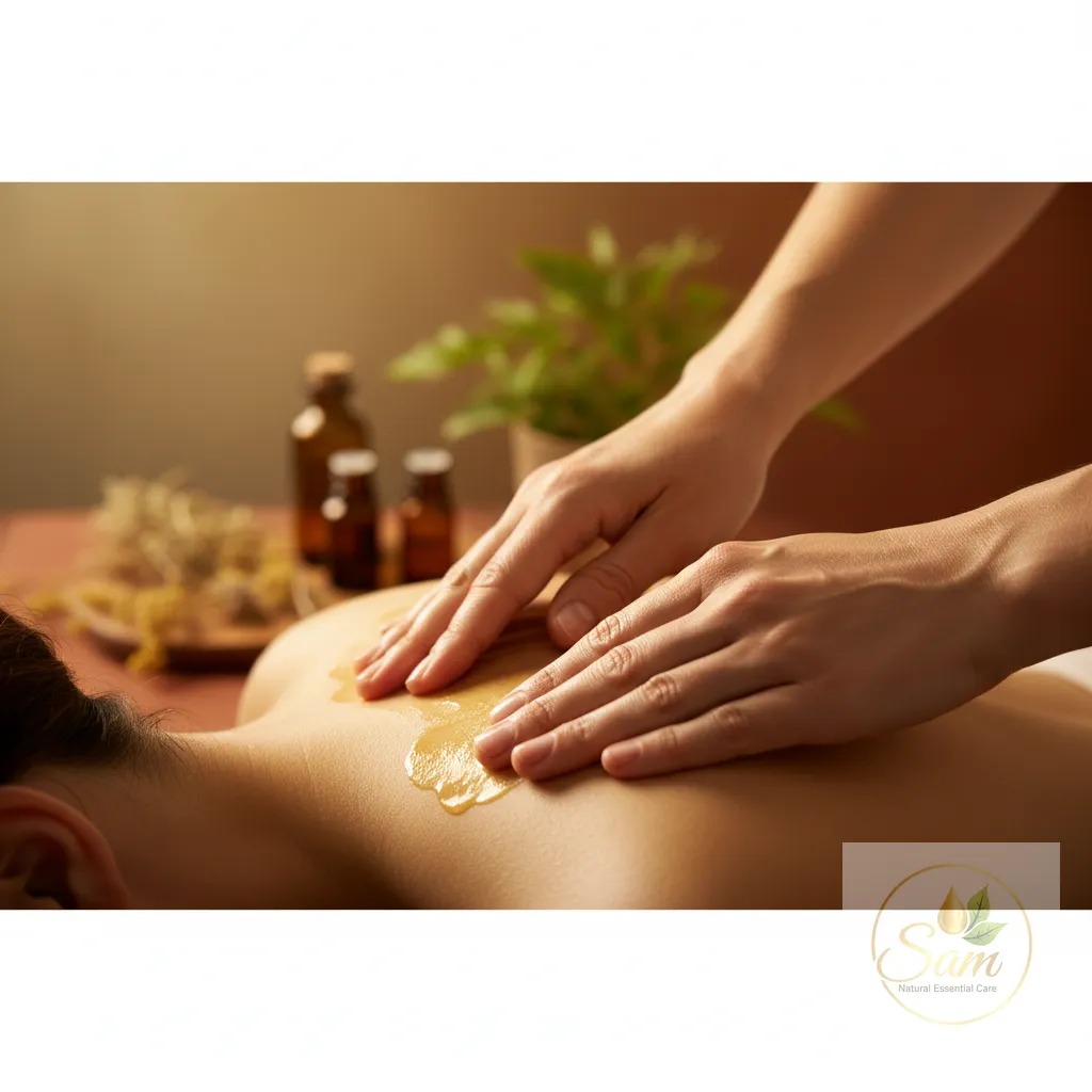 Minh hoạ vùng cổ vai gáy được massage bằng đầu ngón tay theo chuyển động tròn