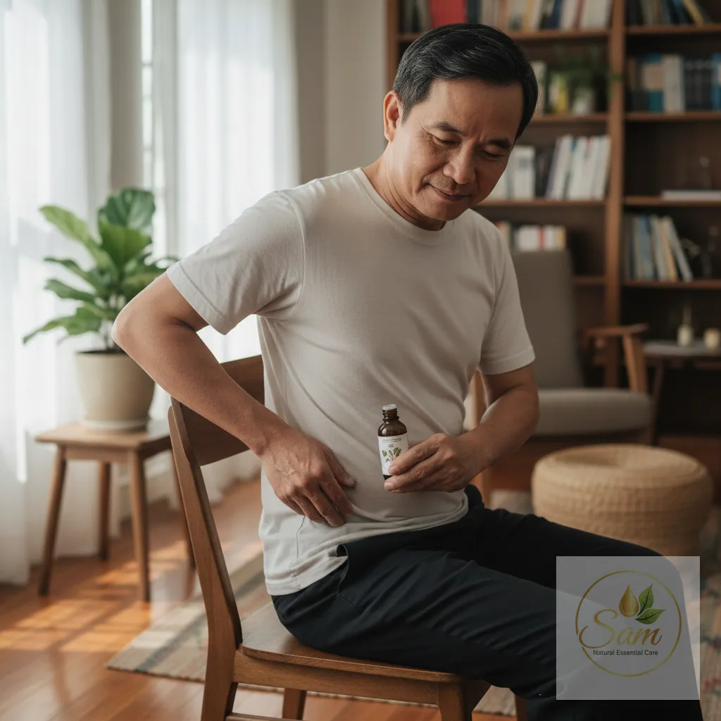 Người dùng massage Zheng Gu Shui vào lưng