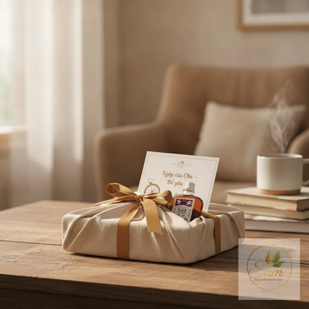 Hộp quà dầu nóng tặng bố Ngày của Cha